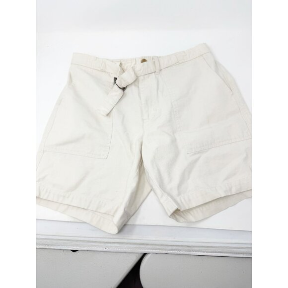 Quaker Marine Supply Womens Belted Utility Shorts Cotton Off White Medium - Picture 1 of 7